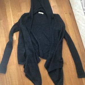 blue cardigan